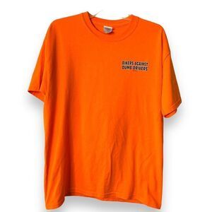 Gildan Men's "Bikers Against Dumb Drivers" Graphic T-shirt Orange Large